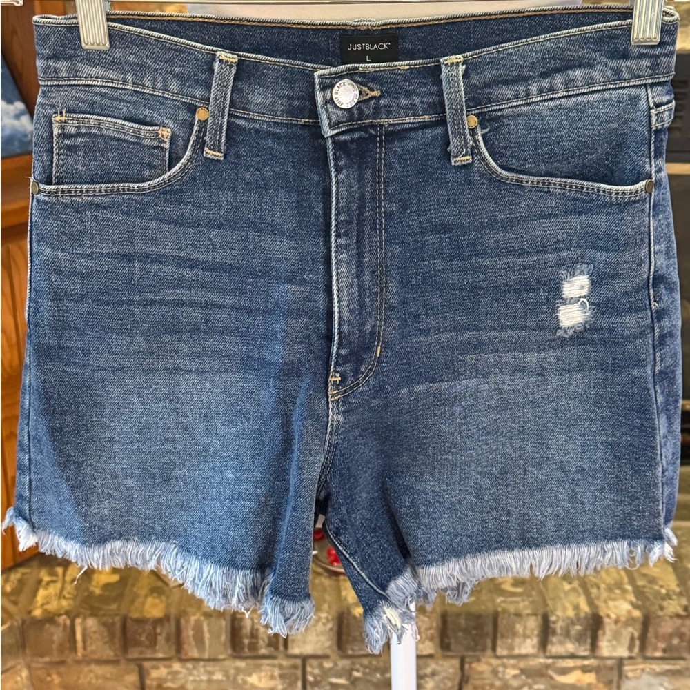 Just Black Women's High Rise Denim Shorts
